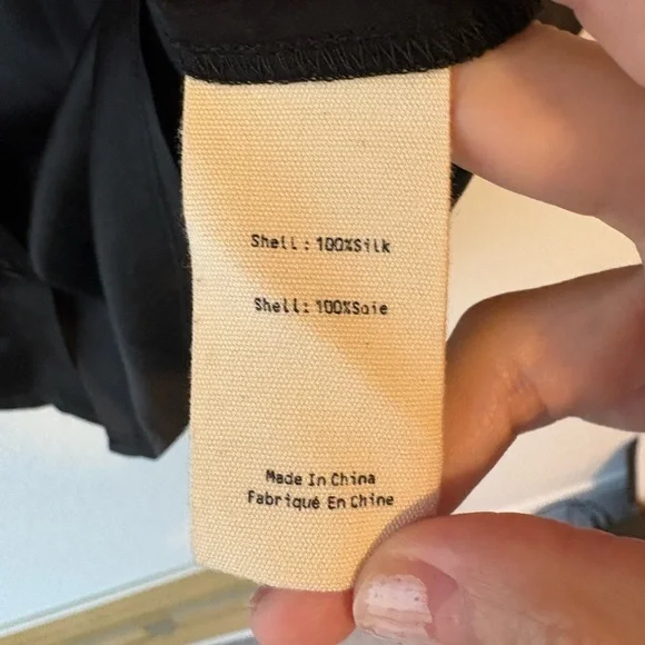 L'AGENCE Dani Black 100% Silk Shirt elegant career office luxury - Picture 5 of 6